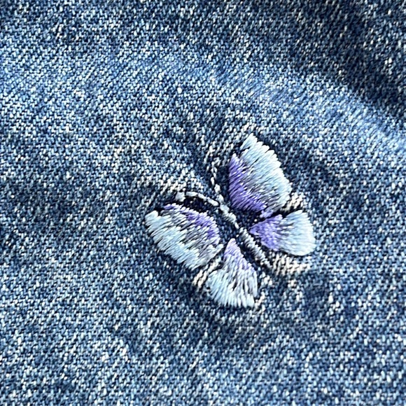 RVT Kids Denim Jeans Blue Jeans w/ Embroidery Size 24 Months Size 2 Butterflies - Picture 2 of 16